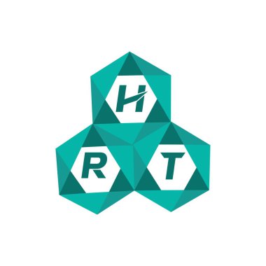 Yaratıcı minimalist harf logosu. HRT benzersiz vektör baş harfleri harf logosu tasarımı