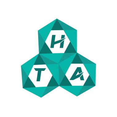 HTA yaratıcı minimalist harf logosu. HTA eşsiz vektör baş harfleri alfabe harf logosu tasarımı