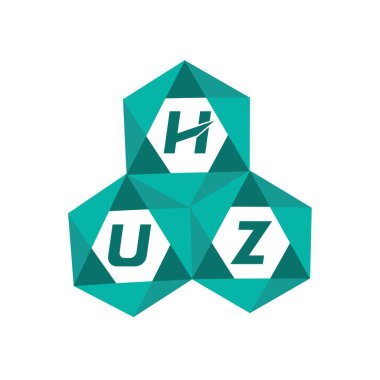 HUZ yaratıcı minimalist harf logosu. HUZ benzersiz vektör baş harfleri harf logosu tasarımı