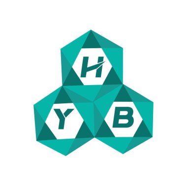 HYB yaratıcı minimalist harf logosu. HYB benzersiz vektör baş harfleri harf logosu tasarımı