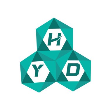 HYD yaratıcı minimalist harf logosu. HYD benzersiz vektör baş harfleri harf logosu tasarımı