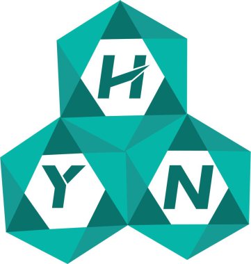 HYN yaratıcı minimalist harf logosu. HYN benzersiz vektör baş harfleri harf logosu tasarımı