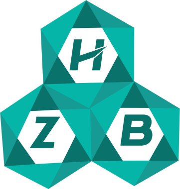 HZB yaratıcı minimalist harf logosu. HZB benzersiz vektör baş harfleri harf logosu tasarımı