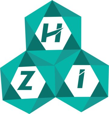 HZI yaratıcı minimalist harf logosu. HZI benzersiz vektör baş harfleri harf logosu tasarımı