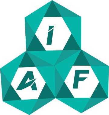 Yaratıcı minimalist harf logosu. IAF benzersiz vektör baş harfleri harf logosu tasarımı