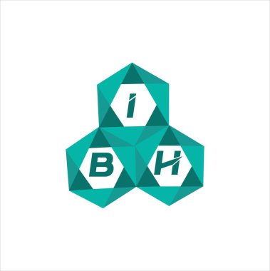 Yaratıcı minimalist harf logosu. IBH benzersiz vektör baş harfleri harf logosu tasarımı