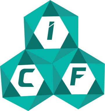 ICF yaratıcı minimalist harf logosu. ICF benzersiz vektör baş harfleri alfabe harfi logo tasarımı