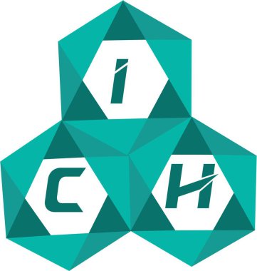 Yaratıcı minimalist harf logosu. ICH benzersiz vektör baş harfleri alfabe harfi logo tasarımı