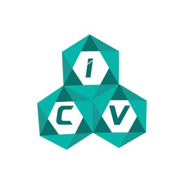 ICV yaratıcı minimalist harf logosu. ICV benzersiz vektör baş harfleri alfabe harfi logo tasarımı