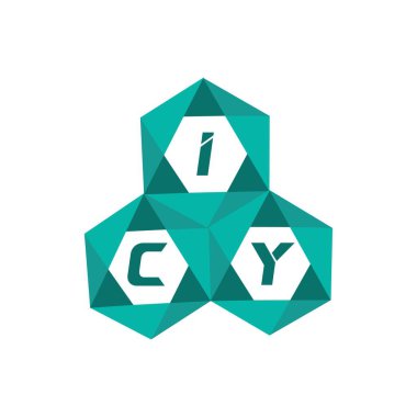 Yaratıcı minimalist harf logosu. ICY benzersiz vektör baş harfleri alfabe harfi logo tasarımı