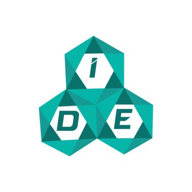 IDE yaratıcı minimalist harf logosu. IDE benzersiz vektör baş harfleri alfabe harf logosu tasarımı