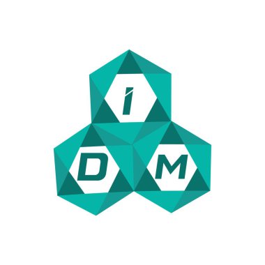 IDM creIDM crative minimalist harf logosu. IDM benzersiz vektör baş harfleri alfabe harfi logo tasarımı