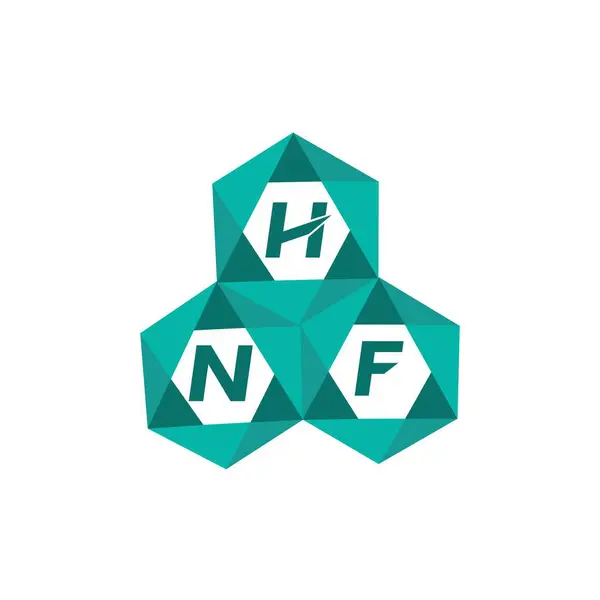 Yaratıcı minimalist harf logosu. HNF benzersiz vektör baş harfleri harf logosu tasarımı