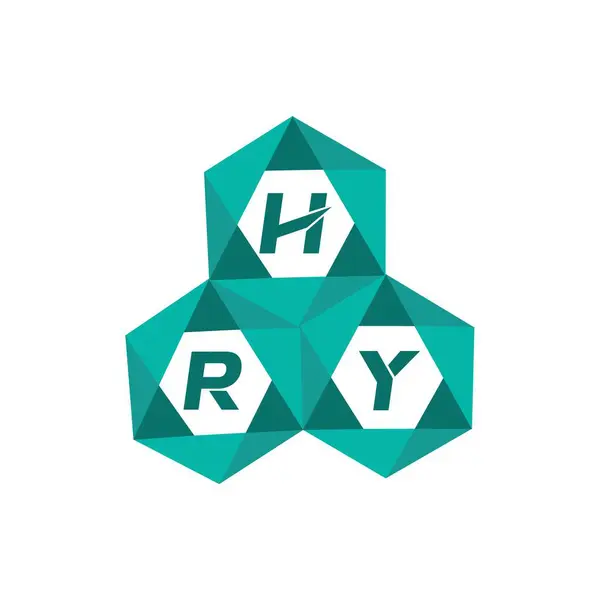 Hızlı yaratıcı minimalist harf logosu. HRY benzersiz vektör baş harfleri alfabe harfi logo tasarımı