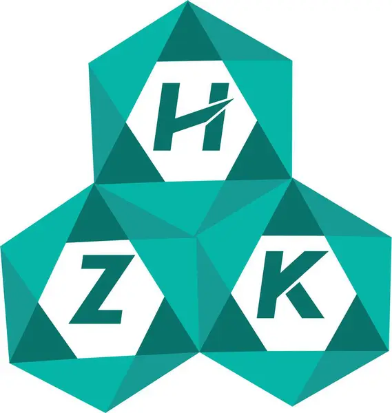 HZK yaratıcı minimalist harf logosu. HZK benzersiz vektör baş harfleri harf logosu tasarımı