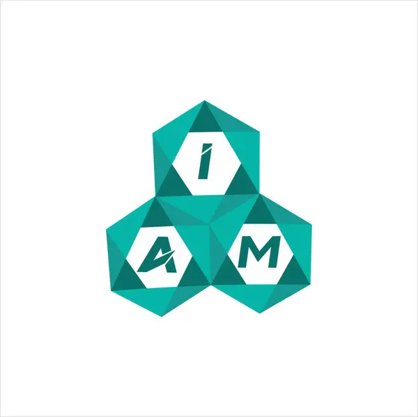 Ben yaratıcı minimalist harf logosuyum. I AM benzersiz vektör baş harfleri alfabe harfi logo tasarımı