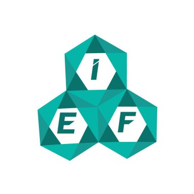 Yaratıcı minimalist harf logosu. IEF benzersiz vektör baş harfleri harf logosu tasarımı
