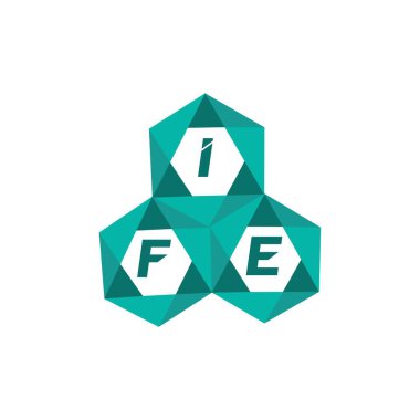 Yaratıcı minimalist harf logosu. IFE benzersiz vektör baş harfleri harf logosu tasarımı