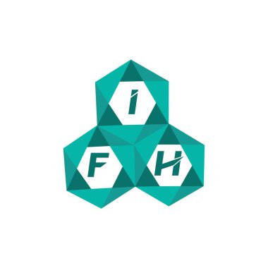 Yaratıcı minimalist harf logosu. IFH benzersiz vektör baş harfleri harf logosu tasarımı