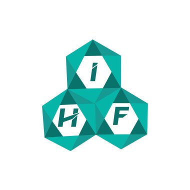 Yaratıcı minimalist harf logosu. IHF benzersiz vektör baş harfleri harf logosu tasarımı