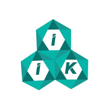IIK yaratıcı minimalist harf logosu. IIK benzersiz vektör baş harfleri alfabe harf logosu tasarımı