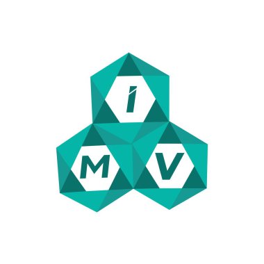 IMV yaratıcı minimalist harf logosu. IMV benzersiz vektör baş harfleri alfabe harfi logo tasarımı