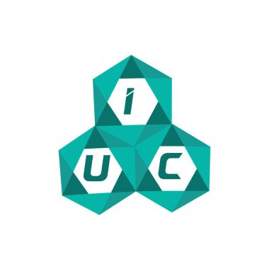 IUC yaratıcı minimalist harf logosu. IUC benzersiz vektör baş harfleri harf logosu tasarımı