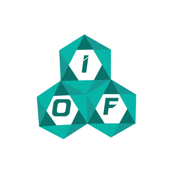Yaratıcı minimalist harf logosu. IOF benzersiz vektör baş harfleri alfabe harf logosu tasarımı