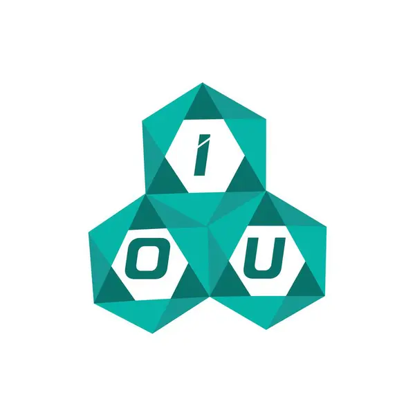 Yaratıcı minimalist harf logosu. IOU benzersiz vektör baş harfleri harf logosu tasarımı