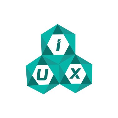 IUX yaratıcı minimalist harf logosu. IUX benzersiz vektör baş harfleri harf logosu tasarımı