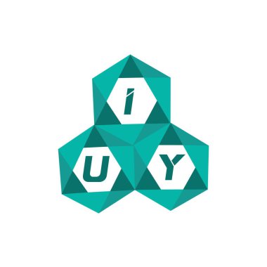 Yaratıcı minimalist harf logosu. IUY benzersiz vektör baş harfleri harf logosu tasarımı