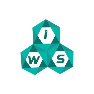 IWS 'in yaratıcı minimalist harf logosu. IWS benzersiz vektör baş harfleri harf logosu tasarımı