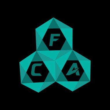 FCA yaratıcı minimalist harf logosu. FCA eşsiz vektör baş harfleri alfabe harf logosu tasarımı