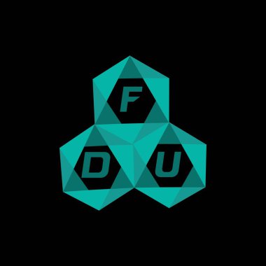 FDU yaratıcı minimalist harf logosu. FDU benzersiz vektör baş harfleri harf logosu tasarımı