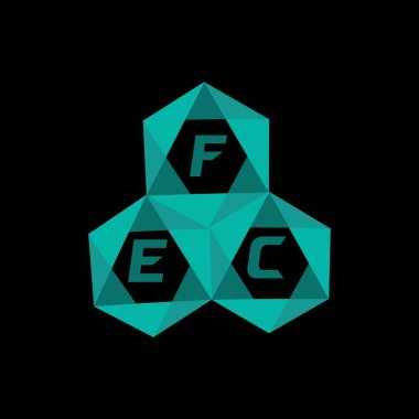 FEC yaratıcı minimalist harf logosu. FEC eşsiz vektör baş harfleri alfabe harf logosu tasarımı