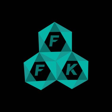 FFK yaratıcı minimalist harf logosu. FFK eşsiz vektör baş harfleri alfabe harf logosu tasarımı