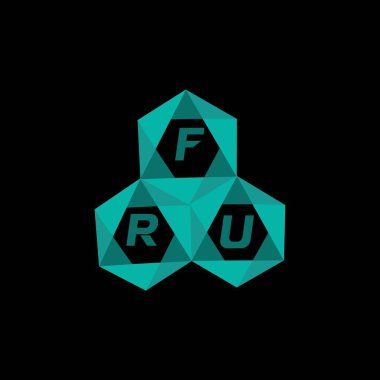 FRU yaratıcı minimalist harf logosu. FRU benzersiz vektör baş harfleri harf logosu tasarımı