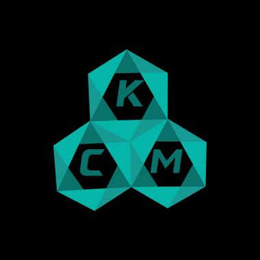 KCM yaratıcı minimalist harf logosu. KCM benzersiz vektör baş harfleri harf logosu tasarımı