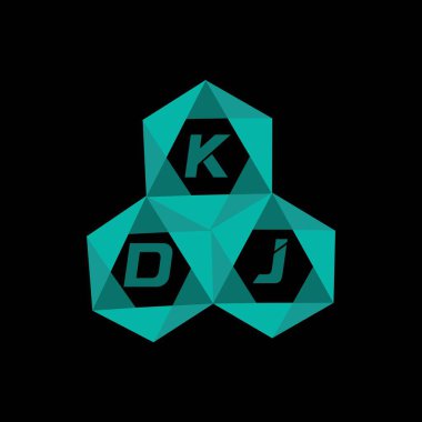 KDJ yaratıcı minimalist harf logosu. KDJ benzersiz vektör baş harfleri harf logosu tasarımı