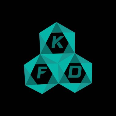 KFD yaratıcı minimalist harf logosu. KFD benzersiz vektör baş harfleri harf logosu tasarımı