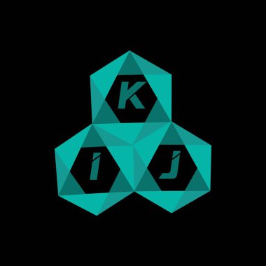 KIJ yaratıcı minimalist harf logosu. KIJ benzersiz vektör baş harfleri harf logosu tasarımı
