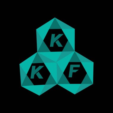 KKF 'nin yaratıcı minimalist harf logosu. KKF eşsiz vektör baş harfleri harf logosu tasarımı