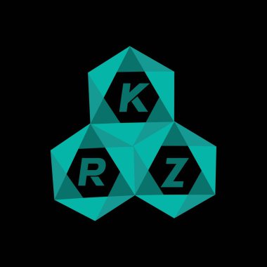 KRZ yaratıcı minimalist harf logosu. KRZ benzersiz vektör baş harfleri harf logosu tasarımı