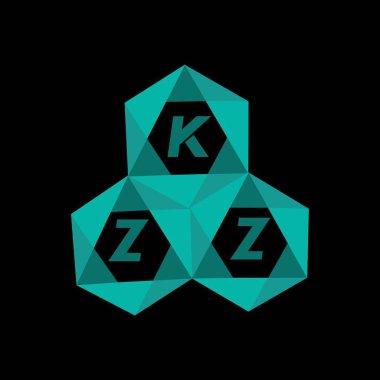 KZZ yaratıcı minimalist harf logosu. KZZ benzersiz vektör baş harfleri harf logosu tasarımı