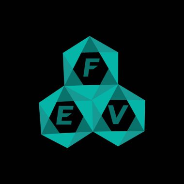 FEV yaratıcı minimalist harf logosu. FEV eşsiz vektör baş harfleri alfabe harf logosu tasarımı