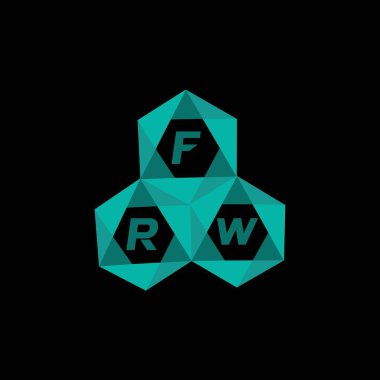 FRW yaratıcı minimalist harf logosu. FRW benzersiz vektör baş harfleri harf logosu tasarımı