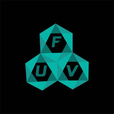 FUV yaratıcı minimalist harf logosu. FUV benzersiz vektör baş harfleri harf logosu tasarımı