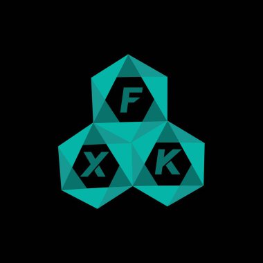 FXK yaratıcı minimalist harf logosu. FXK benzersiz vektör baş harfleri harf logosu tasarımı