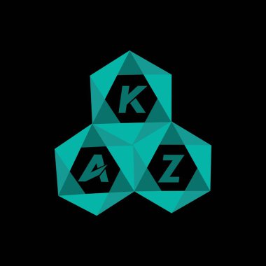 KAZ yaratıcı minimalist harf logosu. KAZ eşsiz vektör baş harfleri alfabe harf logosu tasarımı