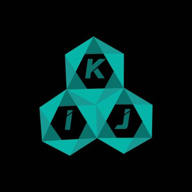 KIJ yaratıcı minimalist harf logosu. KIJ benzersiz vektör baş harfleri harf logosu tasarımı
